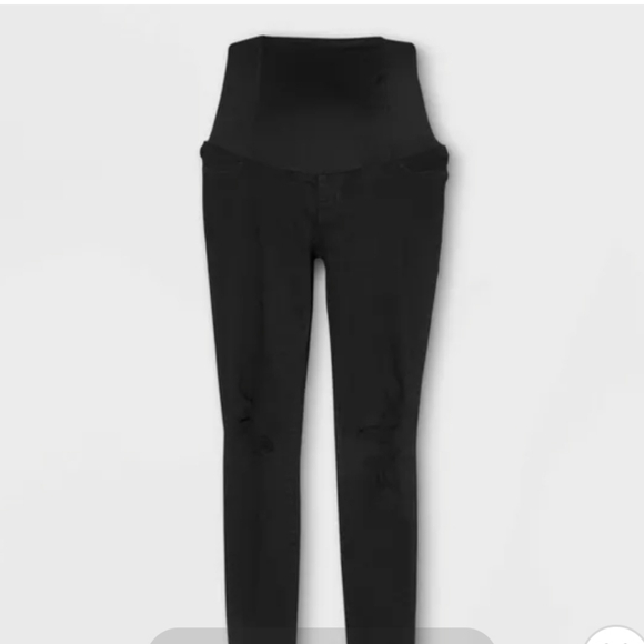 Times two maternity over the belly  jeans roll cuff hem elastic belly - Picture 1 of 12